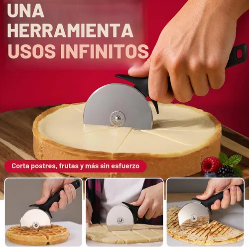 Vista 7 de Cortador de Pizza KitchenStar - Cuchillo de corte de acero inoxidable 304 con hoja súper afilada, mecanismo de eje anti-vacilación, mango ergonómico