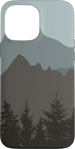 Vista 24 de Mountains Peaks - Carcasa para iPhone 17, diseño abstracto de paisaje natural, color gris y azul