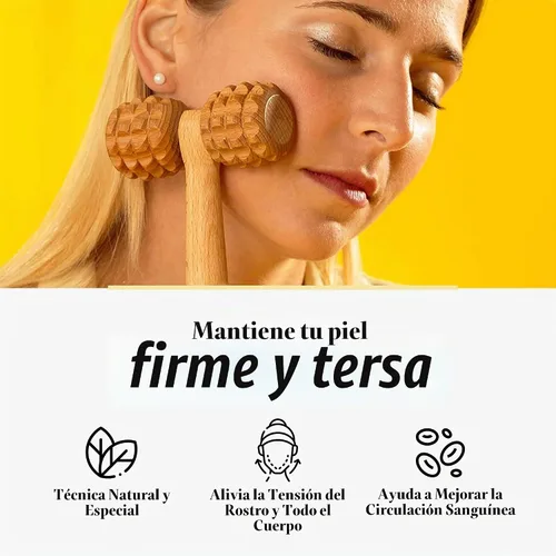 Vista 4 de tuuli Maderotherapy - Juego de rodillos de masaje de madera para relajar los músculos, cuidado personal, masajeador de madera para cuerpo, espalda
