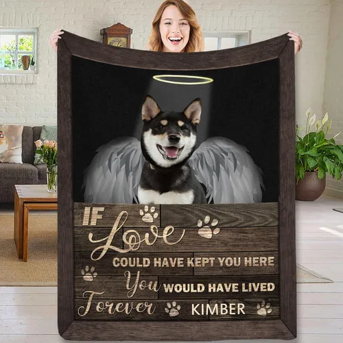 Vista 26 de Manta personalizada con imagen, mantas de memoria personalizadas para perros, hechas en Estados Unidos, imagen personalizada para pérdida de 1 Foto
