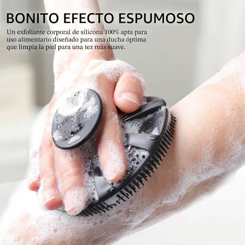 Vista 8 de INNERNEED Cepillo de ducha de silicona suave de grado alimenticio, negro+