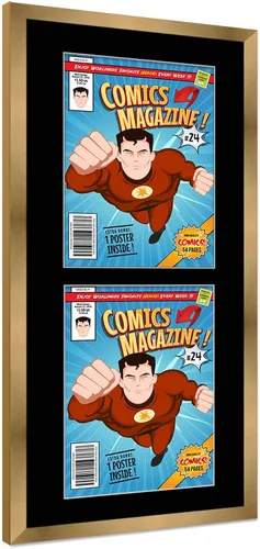 Vista 98 de Poster Palooza Marco de cómic con paspartú para 1 cómic de la Edad de Bronce publicado entre 1970 y 1985, marco de cómic negro para cómic de 7.25 x