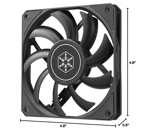 Vista 9 de Silverstone Technology Air Slimmer 120 Enhanced Performance 120mm Slim Fan with Full-Range PWM, (SST-AS120B),Black Negro