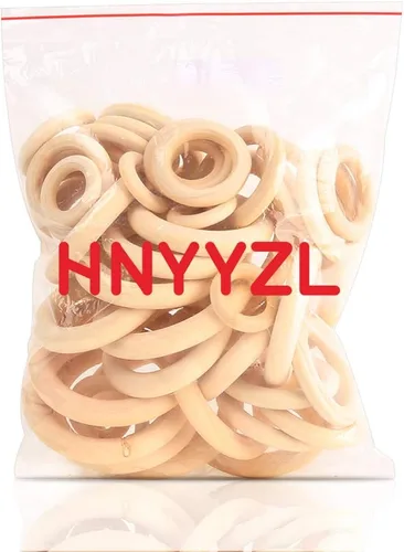 Vista 6 de 50 anillos de madera maciza sin terminar para manualidades