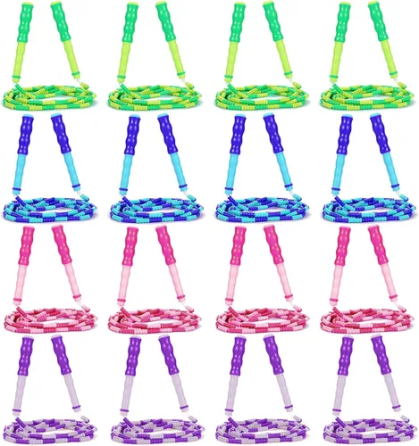 Vista 6 de Supertrip Cuerda de saltar para niños, cuerda de saltar con cuentas suaves, ajustable, sin enredos, segmentada para niños y estudiantes