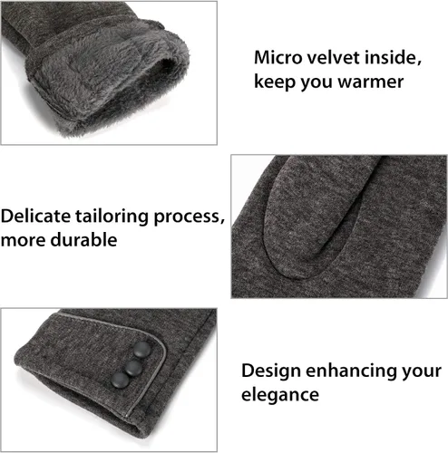 Vista 7 de 3 pares de guantes de invierno para mujeres clima frío niñas con dedos de pantalla táctil cálidos y gruesos mensajes de texto al por mayor