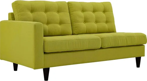 Vista 19 de Sofá esquinero Modway Empress, estilo de mediados de siglo, tapizado de tela en avena, Tela, Celeste