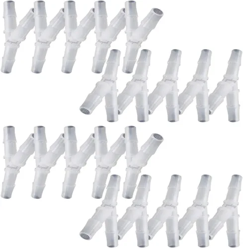 Vista 23 de Conector de púas de 3 vías en forma de Y de plástico de 1/2 "para manguera de aire, accesorio de púas de polipropileno de pp de tubería de agua