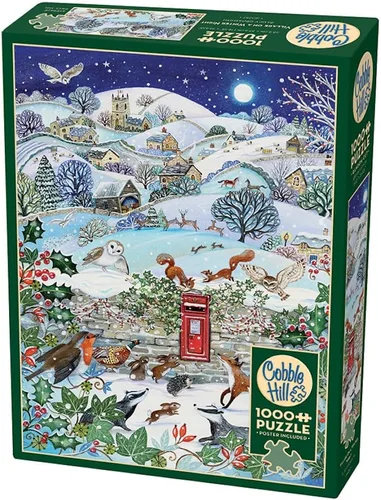 Vista 5 de Rompecabezas de 1000 piezas de Cobble Hill - Gatos navideños - Póster de muestra incluido
