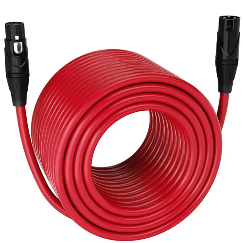 Vista 157 de LyxPro Cable de micrófono XLR hembra a macho de ángulo recto de 3 pines de 1.5 pies para altavoces amplificados, interfaz de audio, rendimiento