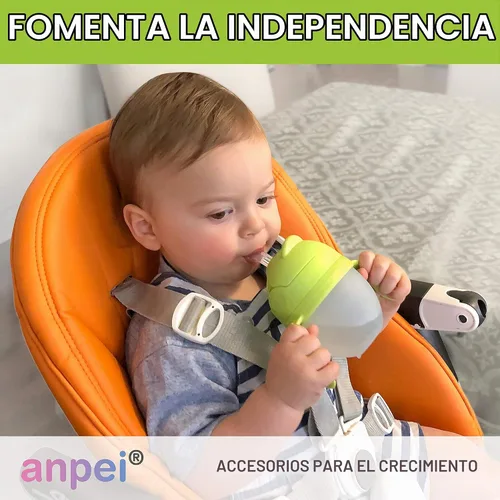 Vista 4 de Kit de conversión de vaso con popote con peso 3 en 1 para botellas de Comotomo, versátil, a prueba de fugas, solución fácil de usar para bebés