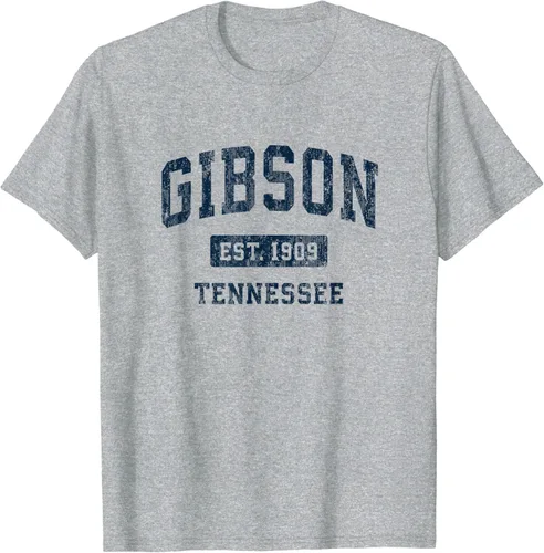 Vista 2 de Gibson Tennessee TN - Camiseta de diseño deportivo vintage, Gris