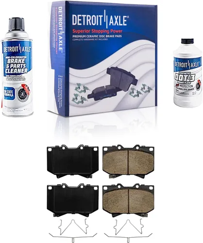 Vista 36 de Detroit Axle - Pastillas de freno para Ford F-150 99-03, 02 Lincoln Blackwood, Pastillas de freno de cerámica delanteras y traseras con repuesto