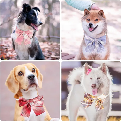 Vista 6 de Segarty Pajaritas para Perros, 30 piezas Corbatas de Moño Ajustables para Perro, Accesorios de Aseo para Perros Medianos y Grandes, Bonitos Lazos