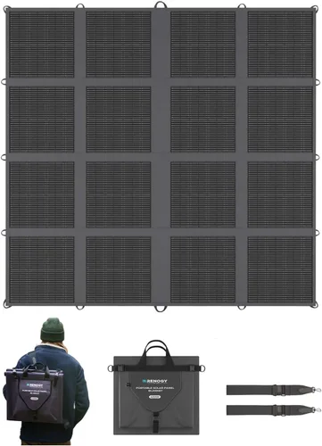 Vista 10 de Renogy Manta de Panel Solar de 200 Vatios, Paneles Solares Plegables Portátiles Tipo N, 25% de Alta Eficiencia Ligero Ahorro de Espacio de 8
