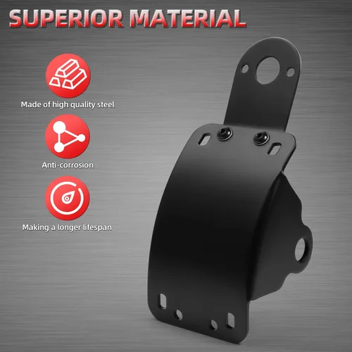 Vista 4 de Amazicha Soporte de placa de matrícula de montaje lateral curvado con agujero de eje de 3/4 pulgadas compatible con Harley Touring Sporster Bobber