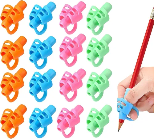 Vista 8 de SANNIX Paquete de 16 pinzas de lápiz para escritura a mano para niños, soporte para lápices para niños, agarre de escritura a mano, agarres