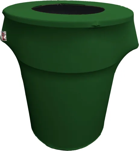 Vista 70 de LA Linen Funda elástica de elastano ajustable para cubo de basura Slim Jim de 23 galones, cubierta de contenedor de residuos, decoración de patio