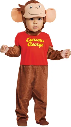 Vista 4 de Disguise Disfraz de George curioso para bebé, disfraz oficial de George curioso, talla infantil