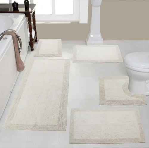 Vista 81 de Home Weavers Luxury Collection 100% Cotton Reversible Bathroom Rugs Set, Washable Rug, Soft Cotton Extra Soft and Absorbent Bath Rug, Kitchen Mat, 2