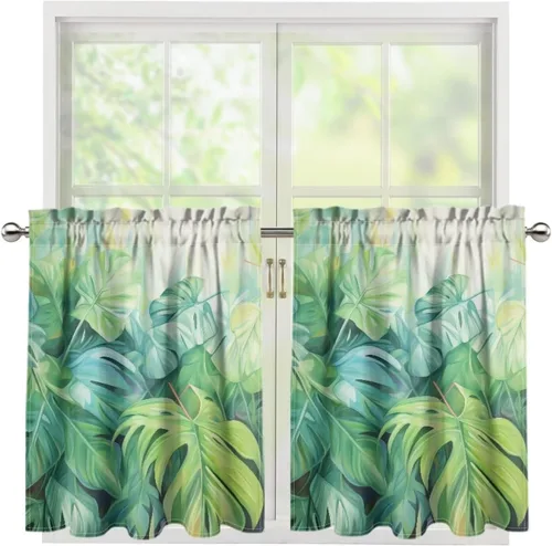 Vista 80 de God Bssing You Tier Curtains for July 4Th 2026 27.5x24 2 Panels Light Filtering Half Window Rod Pocket for Kitchen/Bathroom