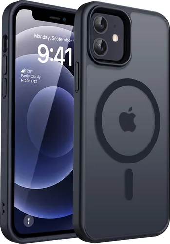 Vista 95 de CACOE Funda magnética para iPhone 12 y iPhone 12 Pro de 6.1 pulgadas - Compatible con MagSafe y soporte magnético para teléfono en el automóvil,