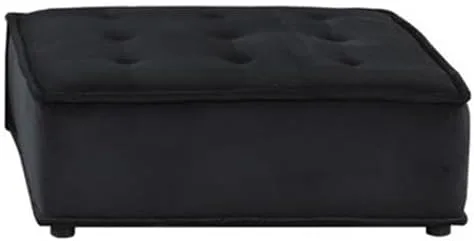 Vista 4 de Lilola Home Sillón sin brazos de terciopelo negro Anna