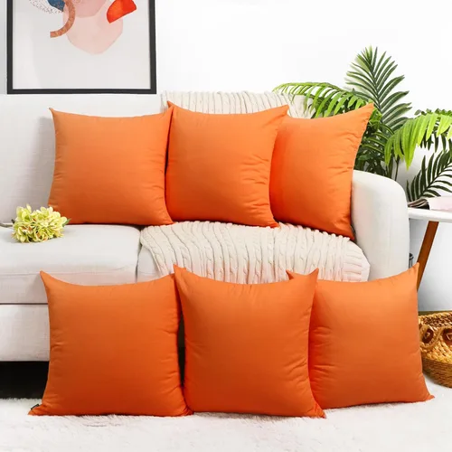 Vista 18 de Coddsmz Paquete de 6 fundas de almohada decorativas 100% algodón, fundas de cojín cuadradas de Navidad sólidas para el hogar, cama, sofá, día