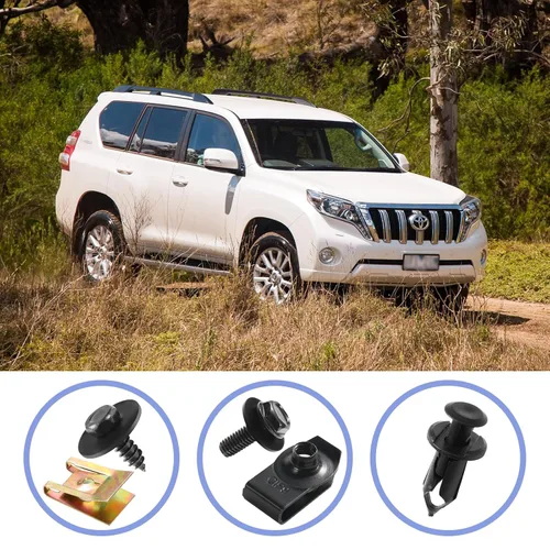 Vista 7 de 100 piezas de tornillos y pernos para auto, tornillos para bandeja inferior, tornillos para guardabarros de carrocería, clips para auto, remaches