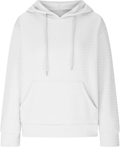 Vista 6 de Qenging Sudaderas con capucha para mujer, color sólido, casual, otoño, 2023, sudadera con capucha básica, blusa de moda para mujer