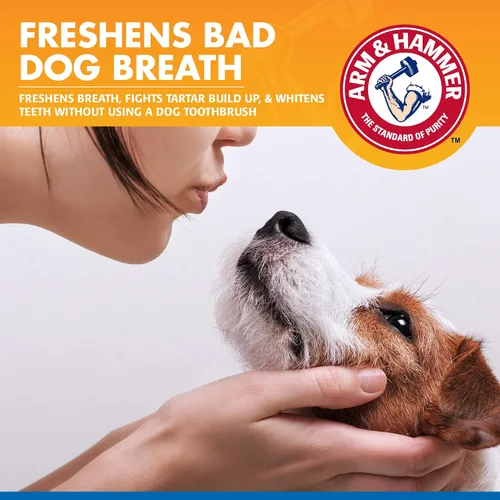 Vista 3 de Aerosol de cuidado dental avanzado contra sarro para perros, sabor menta, de Arm & Hammer (4 onzas)