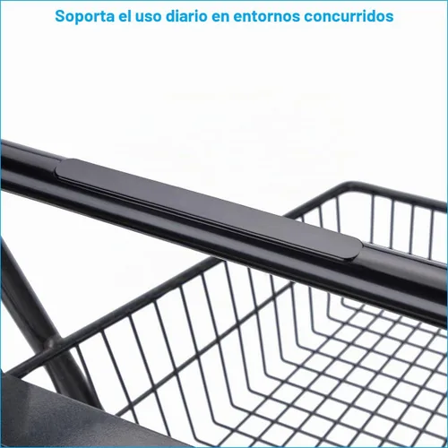 Vista 2 de SSWBasics Mini carrito de compras, capacidad de peso de 100 libras, uso doméstico y comercial, cesta cónica de 15.5 pulgadas, ideal para ahorro