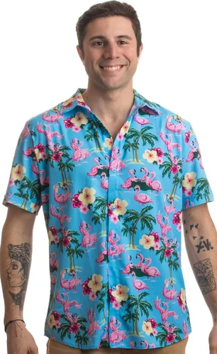 Vista 3 de Funny Hawaiian Shirts Tropical Vacation Humor Hawaii Button Down Polo Shirt Men