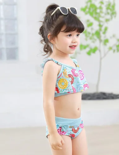 Vista 2 de Queenstyle Traje de baño de dos piezas sin mangas con volantes y volantes de verano