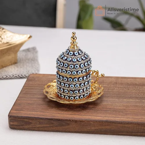 Vista 3 de Alisveristime Juego de tazas de café turco, auténtico café turco griego árabe con platillo (mejora tu experiencia de café ahora) (1 unidad)