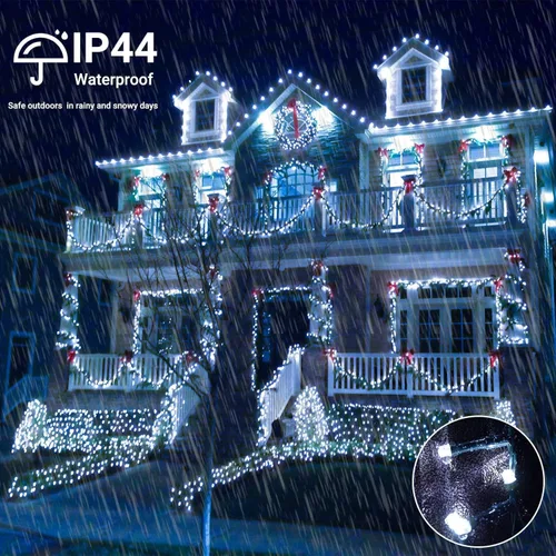 Vista 6 de Quntis Luces de Navidad en cadena de racimo de 1000 LED de 82 pies – 8 modos de luces de árbol de Navidad – Luces de Navidad impermeables