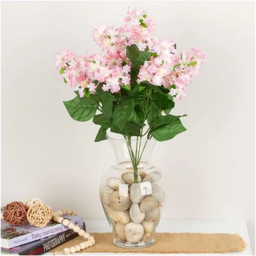 Vista 6 de Factory Direct Craft Arbusto lila artificial morado para arreglos florales de seda y exhibiciones de primavera (19 pulgadas)