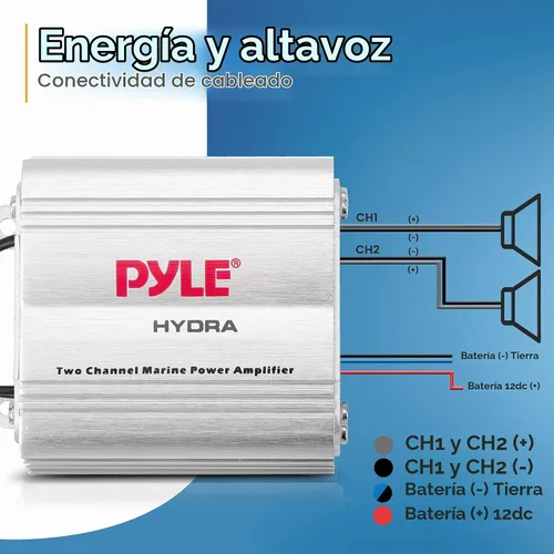 Vista 3 de Pyle Marine Amplifier, 400W 4 Channel Audio Amplifier with RCA Input