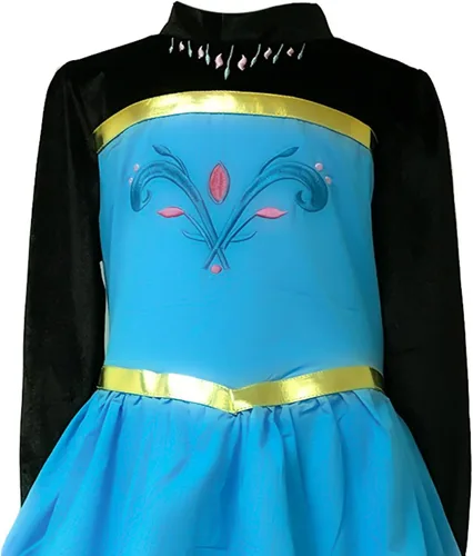 Vista 6 de Vestido de coronación para niñas, conjunto de accesorios para niñas (azul-morado, 3T)