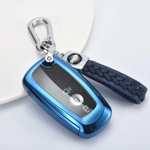 Vista 3 de SANRILY Funda para llavero de 3/4/5 botones de TPU chapado para Ford F-150 Raptor Explorer Escape Fusion Bronco Sport Edge Lincoln Corsair Nautilus