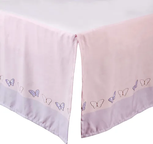 Vista 6 de La Premura Juego de ropa de cama de cuna pequeña para niñas, mariposa púrpura pastel, juego de cuna de 3 piezas para guardería, cuna portátil