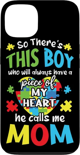 Vista 7 de iPhone 16 Boy Calls Me Mom Heart - Funda de concientización sobre el autismo