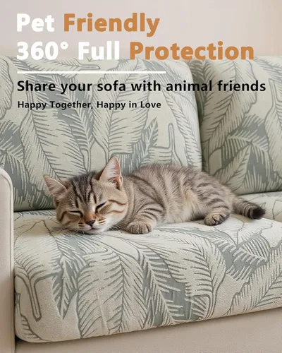 Vista 6 de Funda para sofá lavable, fundas para sofá seccional, fundas de sofá para 3 cojines, protector de sofá en forma de L apto para mascotas, fundas