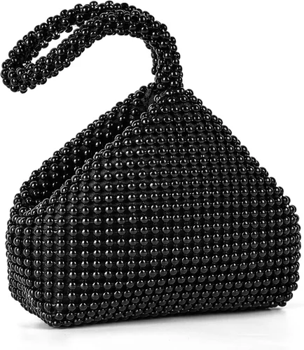 Vista 8 de Bolso de noche para mujer - Tamaño más grande mejorado, clutch de muñeca con diamantes de imitación completos brillantes para fiesta, boda, cita