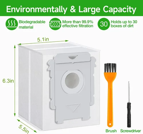 Vista 4 de VBN Paquete de 12 bolsas de vacío para Roomba i/j/s y 100-700 bolsas