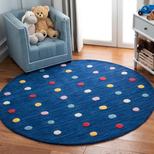 Vista 10 de SAFAVIEH Colección Kids - Alfombra de pasillo de 2 pies 3 pulgadas x 6 pies, marfil, lana de lunares hecha a mano, ideal para zonas de alto tráfico
