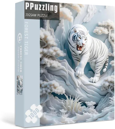 Vista 21 de Rompecabezas de oso polar para adultos de 1000 piezas, rompecabezas de paisaje de nieve blanca con animales artísticos, rompecabezas desafiante