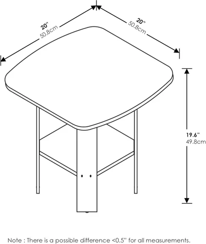 Vista 6 de Furinno Jaya - Soporte de entretenimiento grande para TV de hasta 55 pulgadas, roble francés gris/negro y mesa auxiliar de diseño simple, paquete