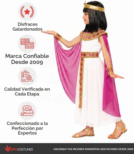 Vista 5 de Morph Disfraz de Cleopatra para niños, disfraz de Cleopatra, disfraz