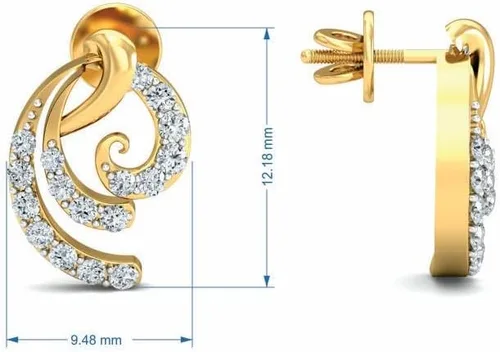 Vista 4 de Certified 0.29CTW Round Cut Lab Created Diamond Stud Earrings In 14k Gold For Women (DEF Color, VVS-VS Clarity)
